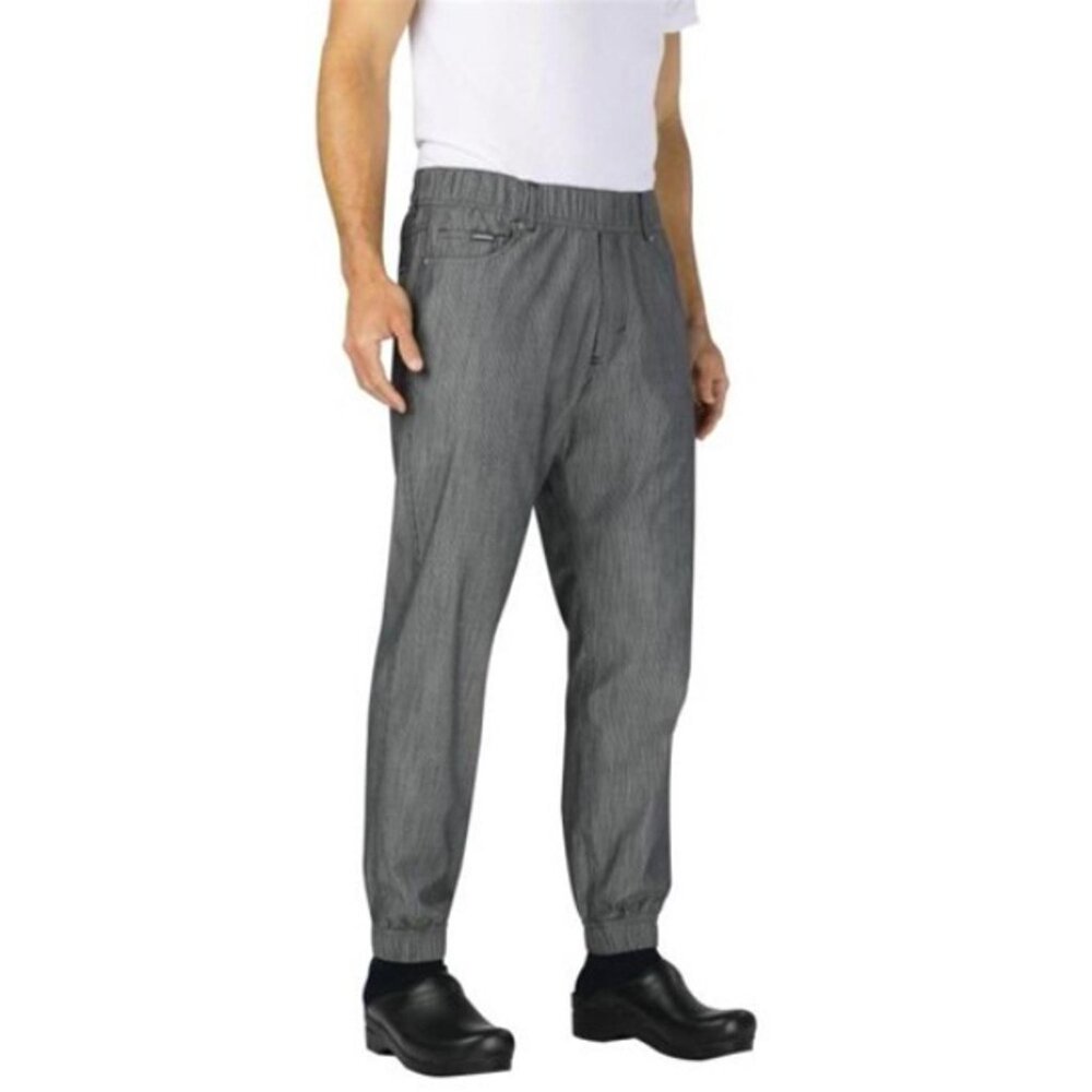 NEW Chef Works Mens Jogger Chef Pants M grey